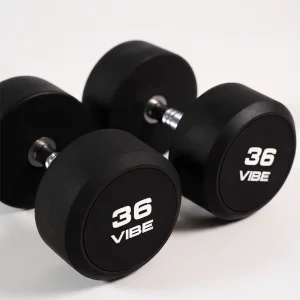 Round Rubber Dumbbells, 36 kg, (Pair)