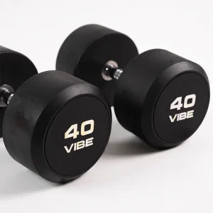 Round Rubber Dumbbells, 40 kg, (Pair)